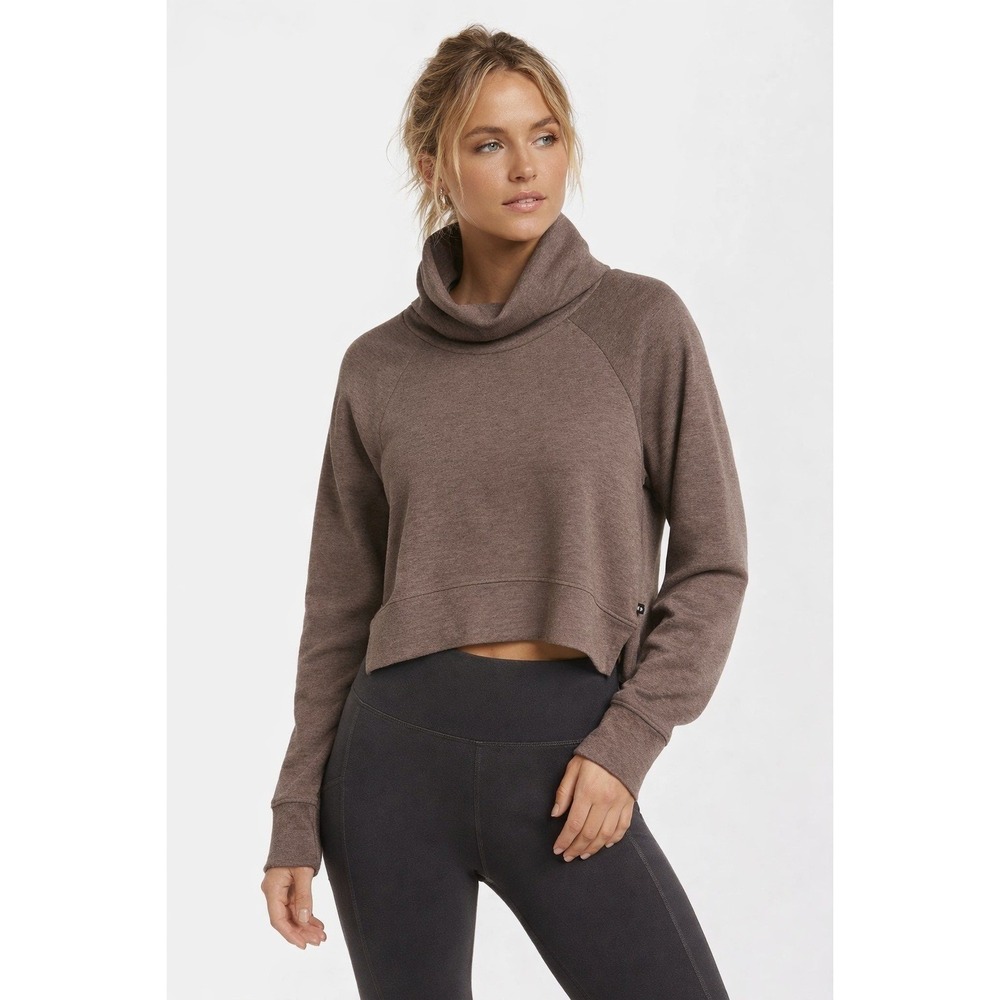 Thrive Societe Cowl Neck Speckle Pullover Brown‎ XL Raglan Sweatshirt NWT